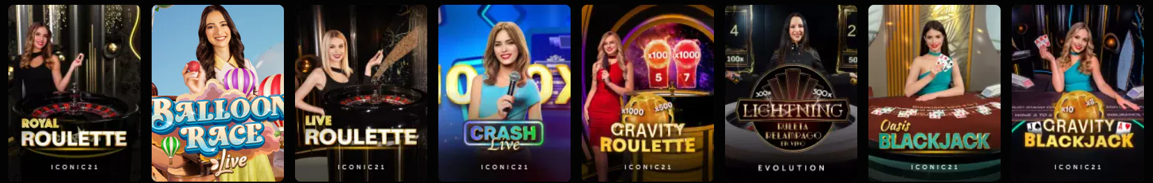 Juegos de casino y mesas con crupier en vivo dentro de Instasino Casino
